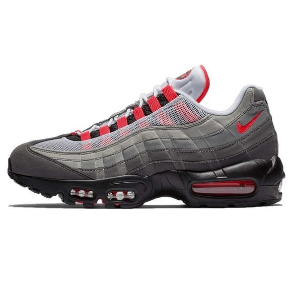 NIKE Air Max 95 OG Solar Red Mens 6 Womens 7.5 sneaker white grey new box RARE - Picture 1 of 14